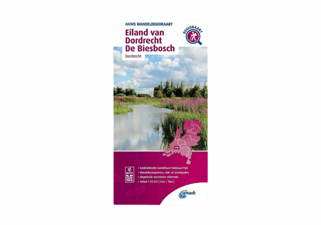 VVV Dordrecht Wandelregiokaart Eiland van Dordrecht en de Biesbosch