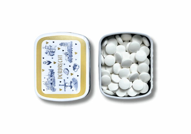 VVV Dordrecht Blikje pepermunt Dordrecht blauw-wit